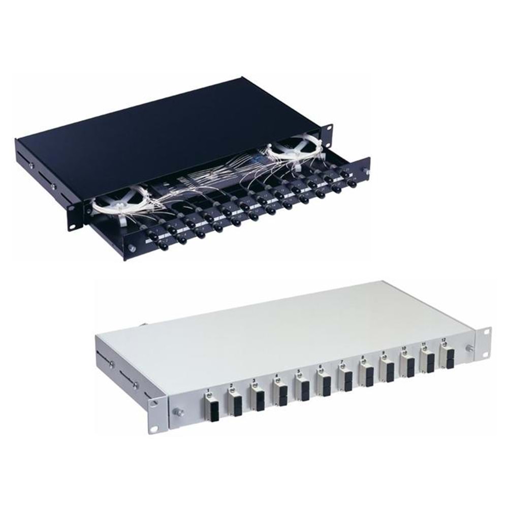 24 PORT FİBER OPTİK RACK TİPİ PATCH PANEL