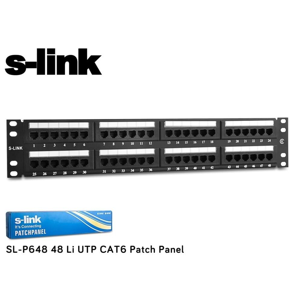 S-LİNK 48PORT CAT6 PATCH PANEL