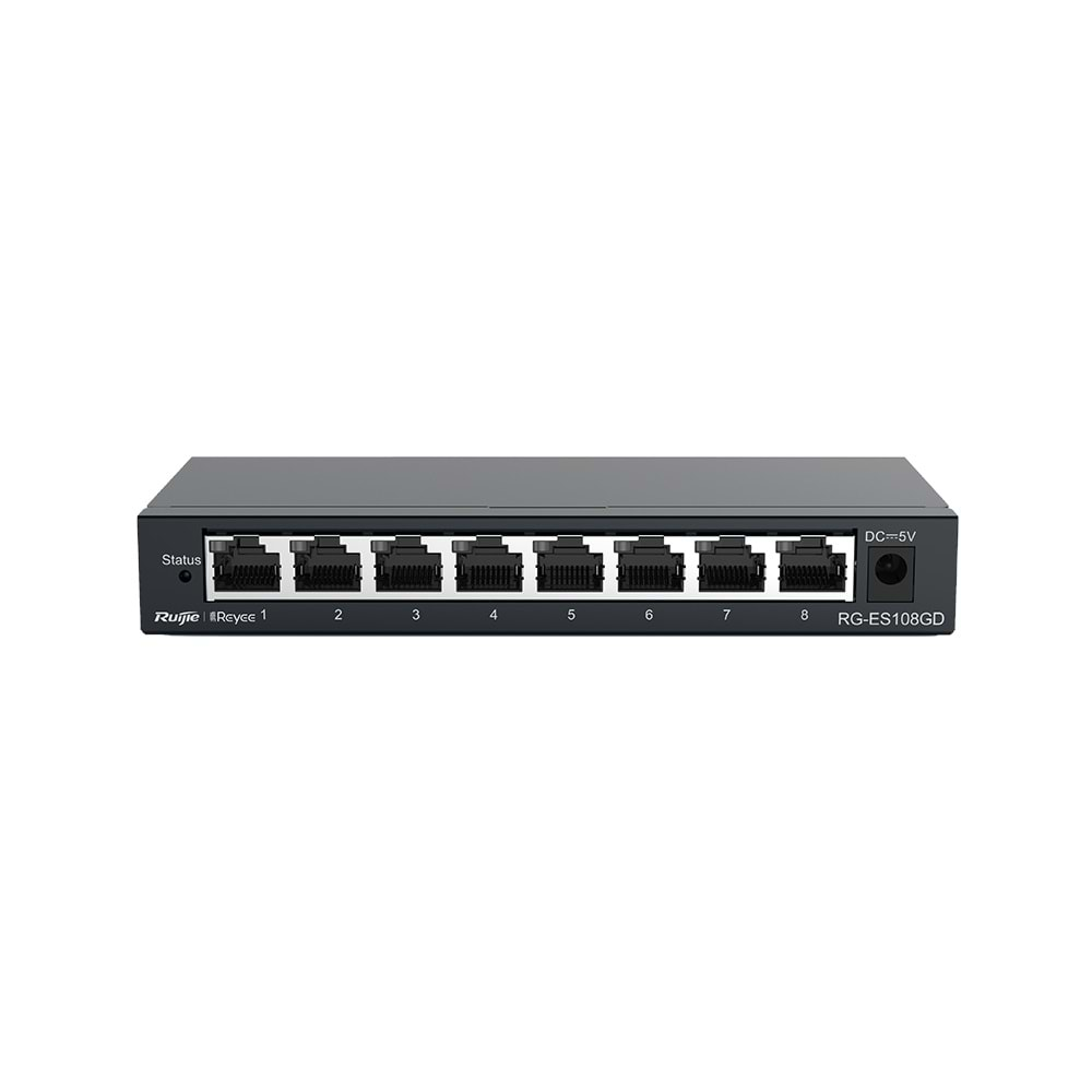 RUIJIE REYEE RG-ES108GD 8 PORT 10/100/1000 YONETILEMEZ DESKTOP SWITCH METAL KASA