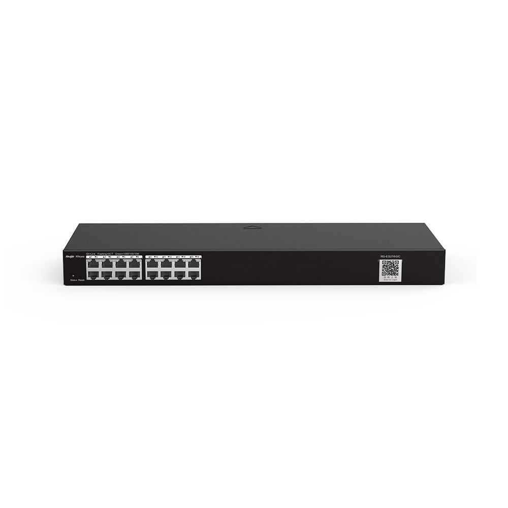 RUIJIE REYEE RG-ES216GC 16 PORT 10/100/1000 RUIJIE CLOUD YONETILEBİLİR RACK MOUNT SWITCH METAL KASA