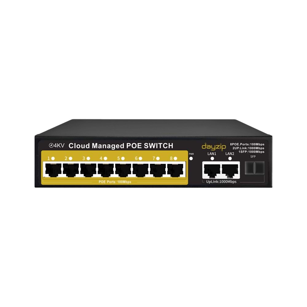 DZ-PS308G 8 PORT POE AKILLI YÖNETEBİLİR SWİTCH 120W 2 GİGABİT UPLİNK 1 SFP PORT
