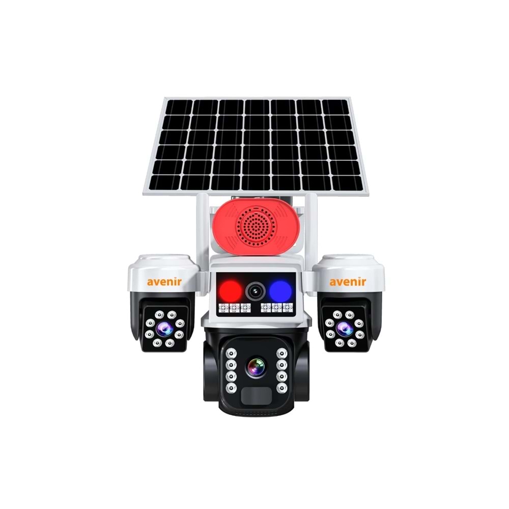 AVENİR AV-S463W 3 KAMERALI SİM KARTLI 4G GÜNEŞ ENERJİLİ SOLAR KAMERA