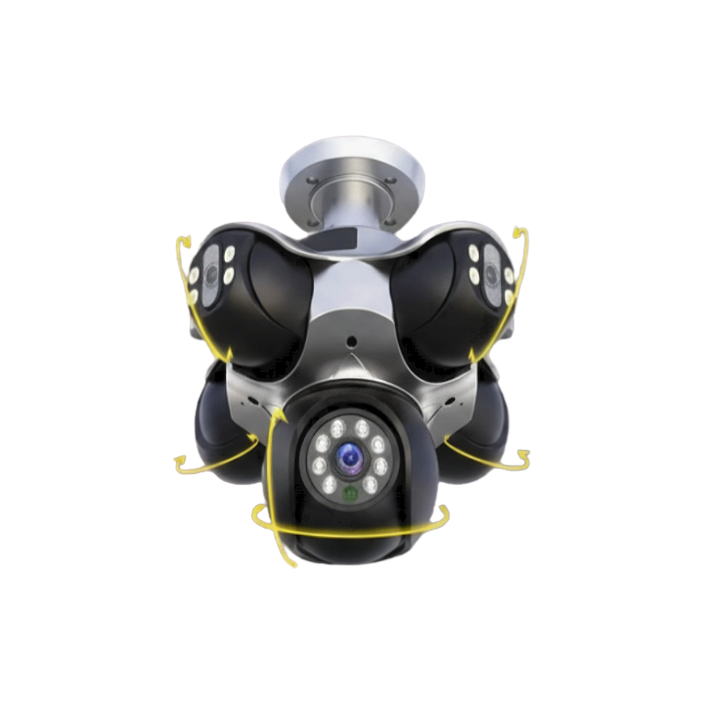 CN-520W 5 LENSLİ 20 MP WİFİ PTZ KAMERA 256GB SD KART DESTEĞİ 4 GENİŞ AÇI + 1 TELEFOTO LENS TASARIMI