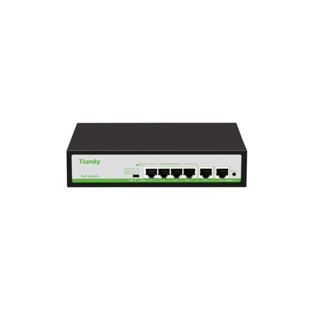 TC-P3S06 Spec:F/0420/AT/55 4*10/100Mbps PoE Portu + 2*10/100Mbps RJ45 Uplink Portu