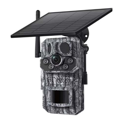 AV-S443H 3MP 4G Solar Kamera 940nm No-Glow Kamuflaj Avcılık Doğal Yaşam Kamerası Fotokapan