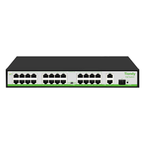 TC-P3S027 Spec:H/2421/AT/260 24*10/100M POE ports + 2* 1000M Ethernet Uplink ports +1*1000M SFP Port